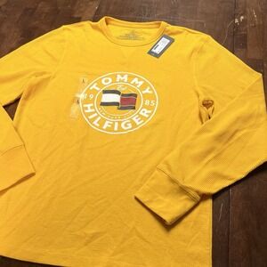 New Tommy Hilfiger Men Thermal Waffle-Knit‎ Logo Sleepwear Size Large NWT